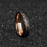 BagueElegante - Black Tungsten Ring with Pink Slit