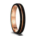 BagueElegante - Black Tungsten Ring with Pink Slit