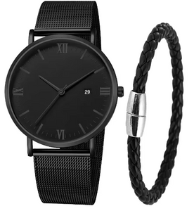 Ultra Thin Mens Magnetic Watch with Bracelet