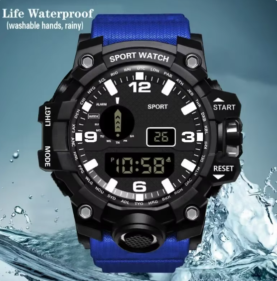 Multifunctional Electronic Waterproof Wristwatch