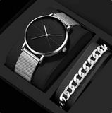 Stainless Steel Mesh Quartz 2-Piece Watch