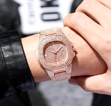 Men’s Crystal Engraved Quartz Watch