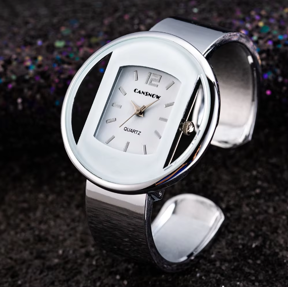 Fashion Steel Band Light Pop-On Watch