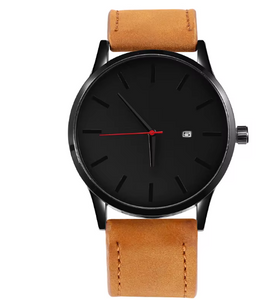 Fashion Minimalist Mens sports Watch Quartz Leather Band