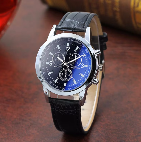 Simple Men Fashion Design Leather Quartz Watch