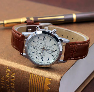 Simple Men Fashion Design Leather Quartz Watch