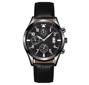 Popular Men Leather Watch with Calendar Luminous Function