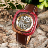 Automatic Mechanical Leather Straps Resin case Watch For Men