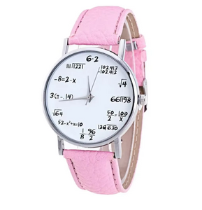 Fashion Student Math Formula Equation Watch Leather Band