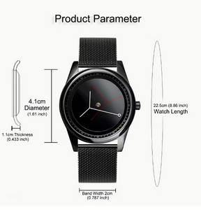 Creative Unisex concept design stainless steel quartz wristwatch