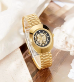 Golden Tungsten steel Elegant Waterproof Mechanical watch