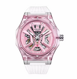 Transparent Case Waterproof Mechanical Wrist Watch