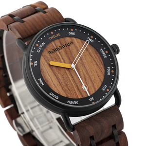 Unique Wooden Quartz Minimalist Dial Casual Customized Wristwatch