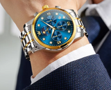 Original Chronograph Quartz Waterproof Luminous Automatic date Watch For Men