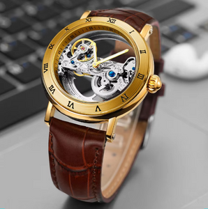 Original Steel Skeleton Tourbillon Automatic WristWatch