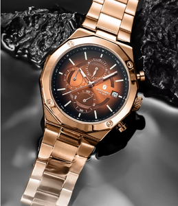 Stainless Steel Quartz Watch Business Luminous Calendar Wristwatch