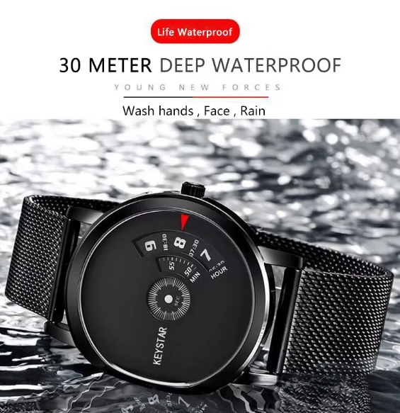 Men's Stainless Steel Edition Waterproof Trend Fashion Quartz Watch