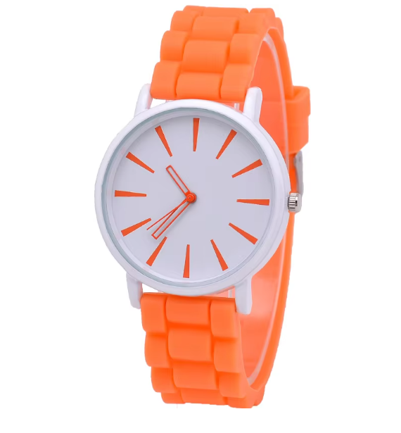 Ultrathin Silicone Ladies Bracelet Large Dial Waterproof Quartz Wristwatch