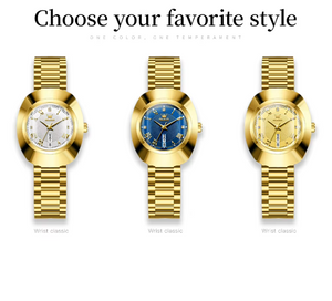 Women Golden Tungsten Elegant Waterproof Calendar Wristwatches