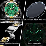 Luminous Business Fashion Men's Date Moon Phase Quartz Watch