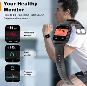 Men 1.85” HD 240*285 Bluetooth Health Monitoring Sport Smartwatch