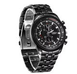 Black Stainless Steel Men Sports Relogio Masculino Watch