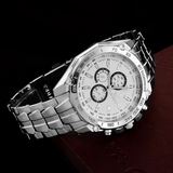 Men Stainless Steel Quartz Detailed Dress Watch