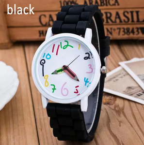 Color Pencil Pointer Silicone Band Quartz Wristwatch