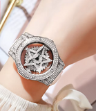 Waterproof Silver Crystal Quartz Women Dress Watch